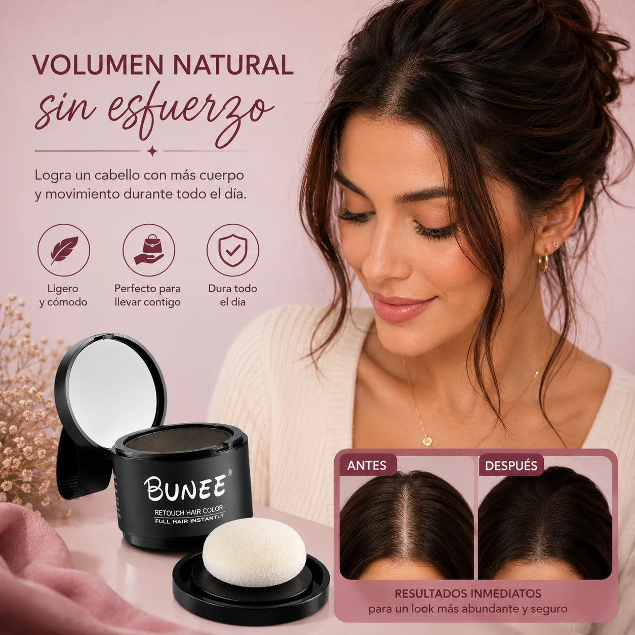 Bunee Hair Powder — Polvo Corrector Capilar Instantáneo