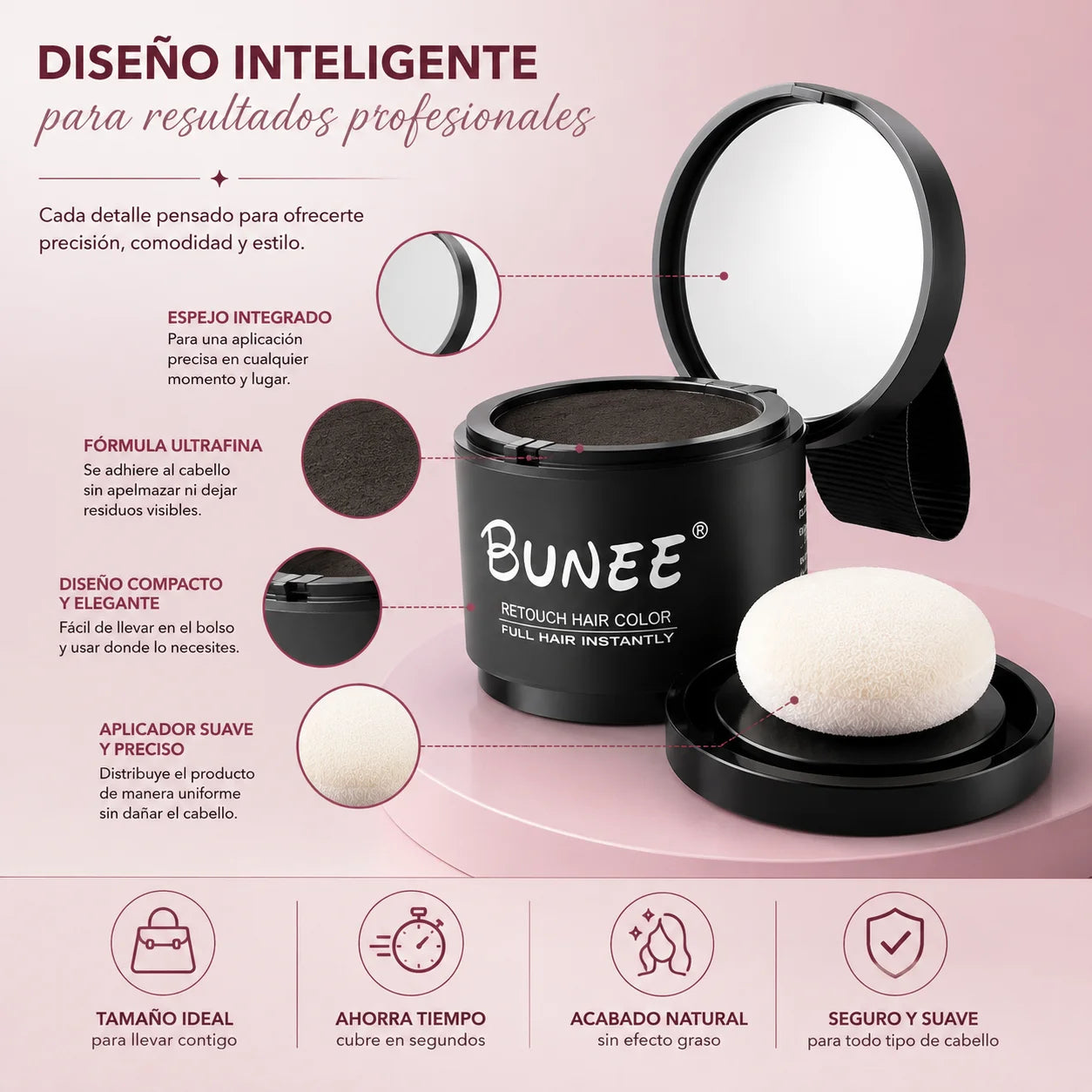 Bunee Hair Powder — Polvo Corrector Capilar Instantáneo
