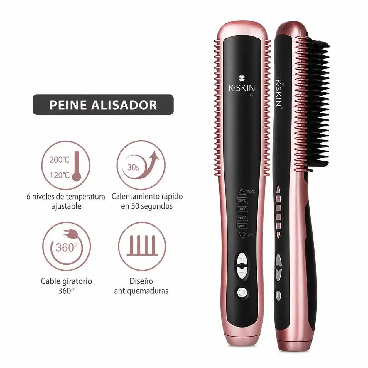 Cepillo Alisador de Cerámica - Alisado y Ondas Naturales