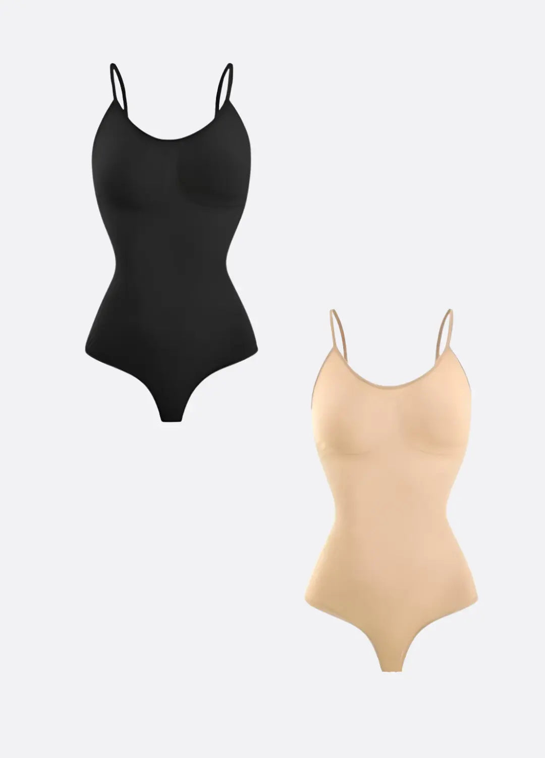 Dúo Body Faja Reductora Moldeadora Sin Costuras – Beige y Negro